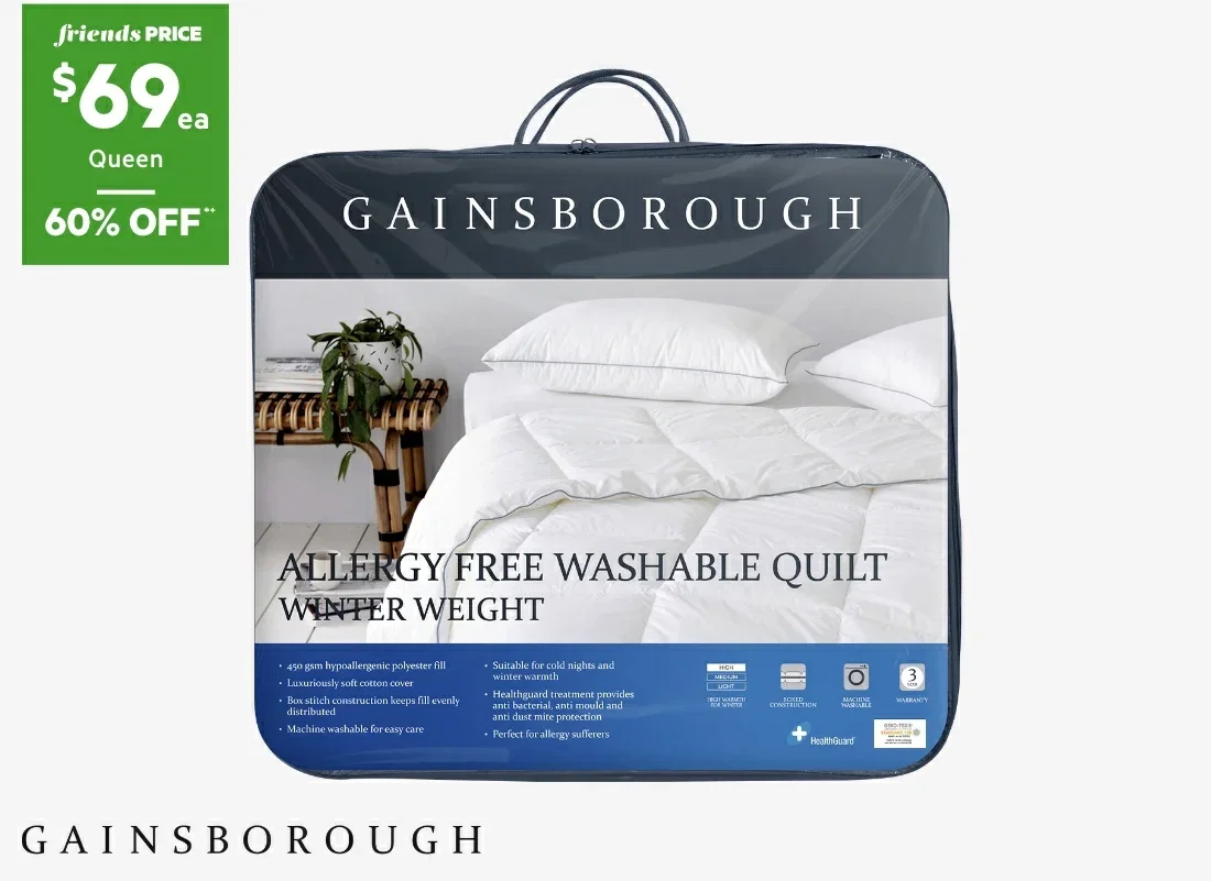 Gainsborough 450GSM Allergy Free Quilt 