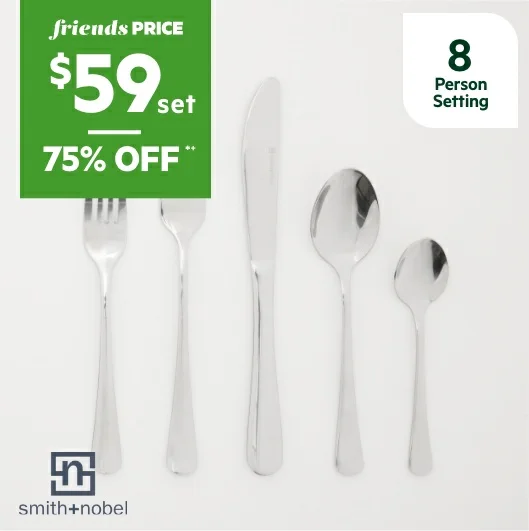 Smith+Nobel 56pc Cutlery Set Preston or Mayfair 