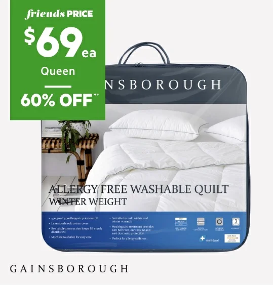 Gainsborough 450GSM Allergy Free Quilt 
