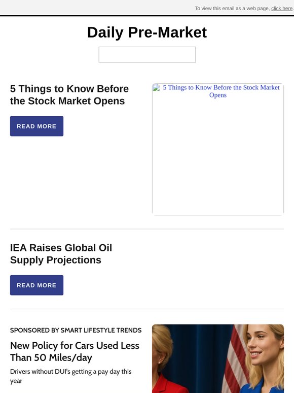 5 Things to Know Before the Stock Market Open