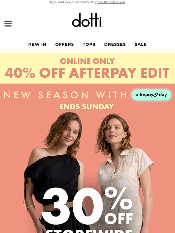 Shop 40% Off Afterpay Edit!