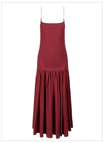 STAUD Ari Poplin Drop-Waist Dress