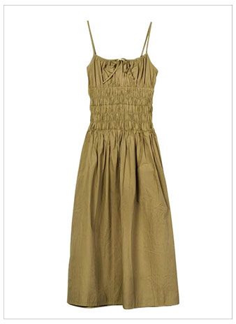 CIAO LUCIA Russo Smocked Cotton Midi Dress