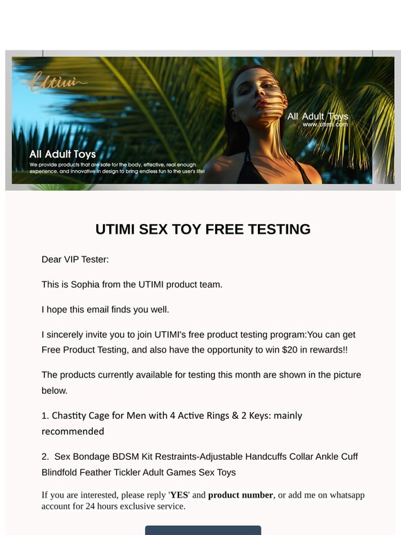 Utimi: UTIMI Sex Toy-Free Testing | Milled Utimi: UTIMI Sex Toy-Free Testing | Milled