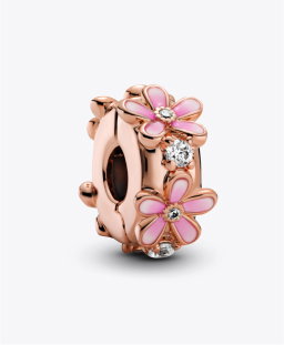 Pink Daisy Spacer Clip Charm
