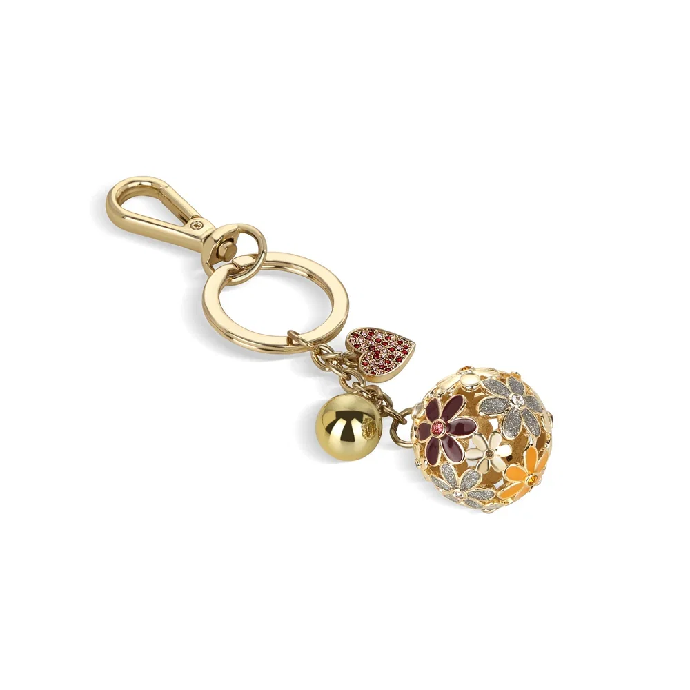 Image of Gold Plated Flower Key Ring