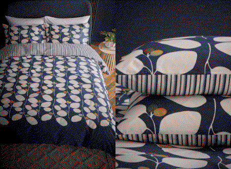 Helena Springfield Loft Living Althea Bedding in Navy