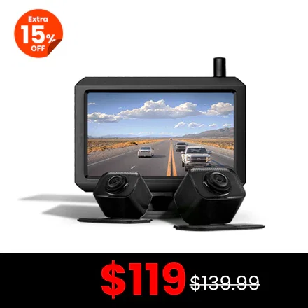 W7 Pro 720P Wireless Backup Camera for RV with Dual Camera Support