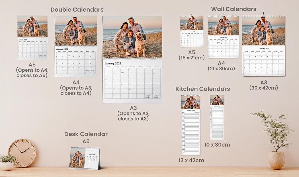 Photo Calendars Relative Size