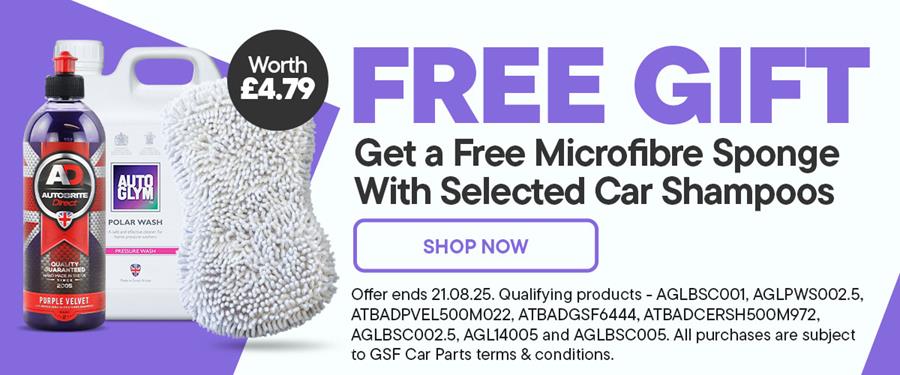 Free Microfibre Sponge With Selected Car Shampoos