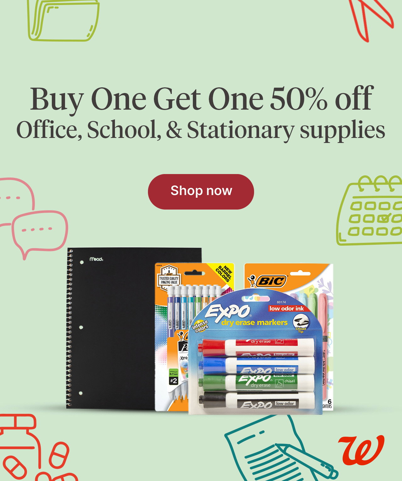 Buy One Get One 50% off Office, School & Stationary Supplies