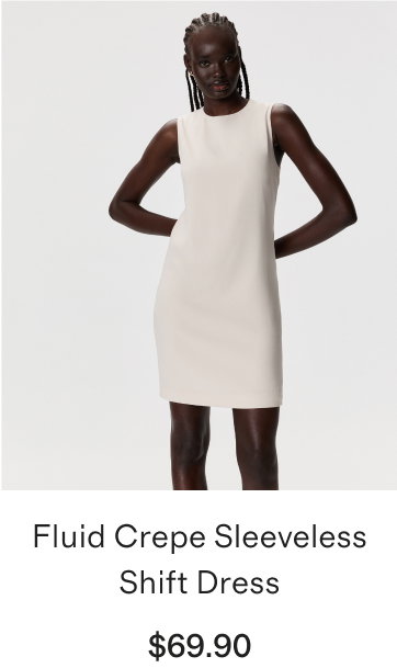 Fluid Crepe Sleeveless Shift Dress