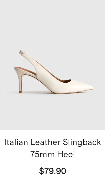 Italian Leather Slingback 75mm Heel