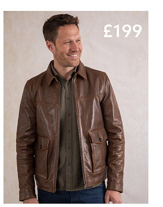 Hesket Leather Jacket Brown