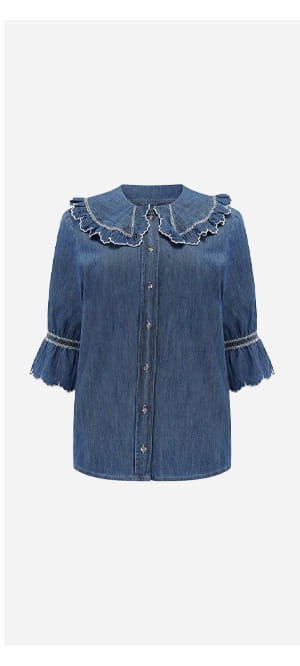 Daisy Blouse In Indigo Denim