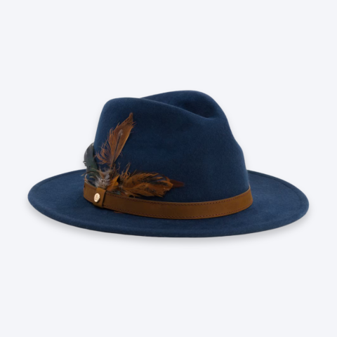 Ladies Wool Felt Feather Detail Fedora