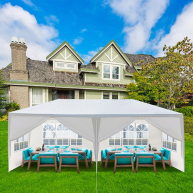 20 x 10-Foot Outdoor Gazebo Canopy with 6 Removable Sidewalls