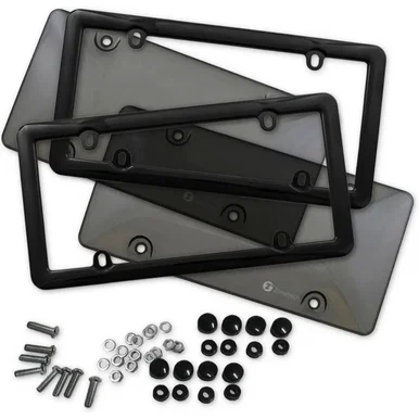Zone Tech® Clear Smoked License Plate Cover and Frame