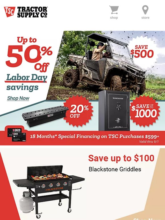 Tractor Supply Company: SAVE Up To 50% This Labor Day! Exclusive OFFERS ...