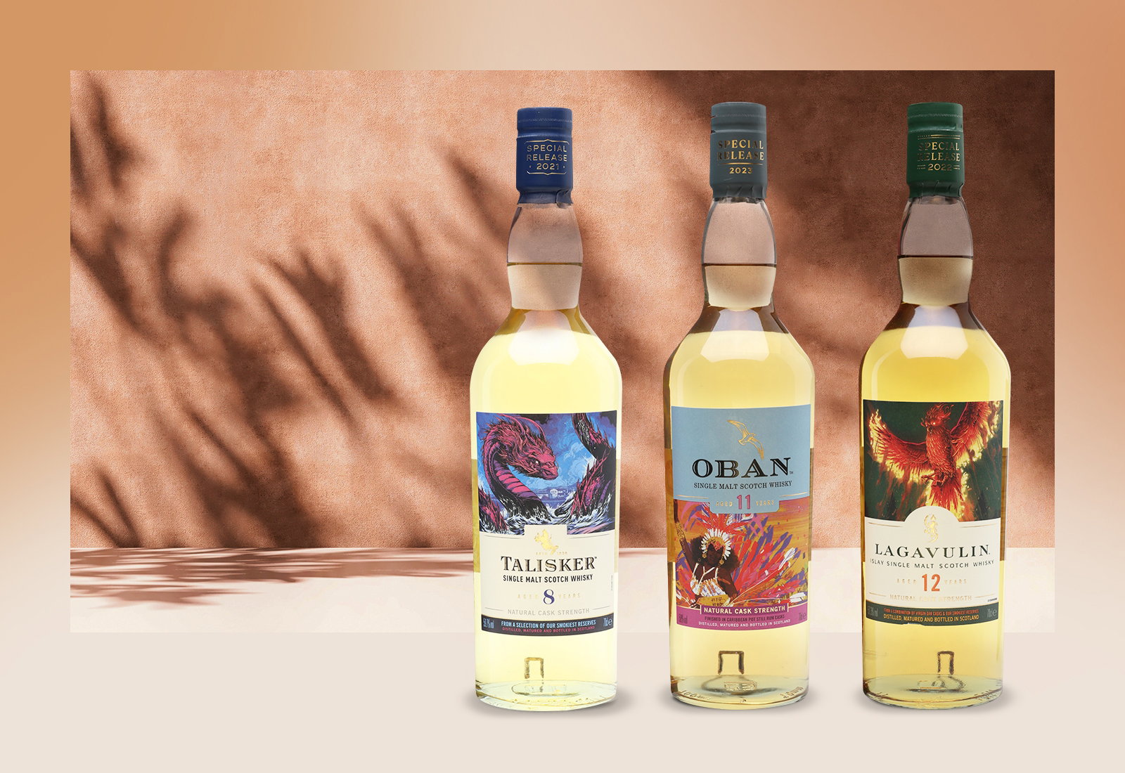 Oban 11 year old Special Releases 2023, Lagavulin 12 year old Special Releases 2022, Talisker 2012 8 Year Old Special Releases 2021