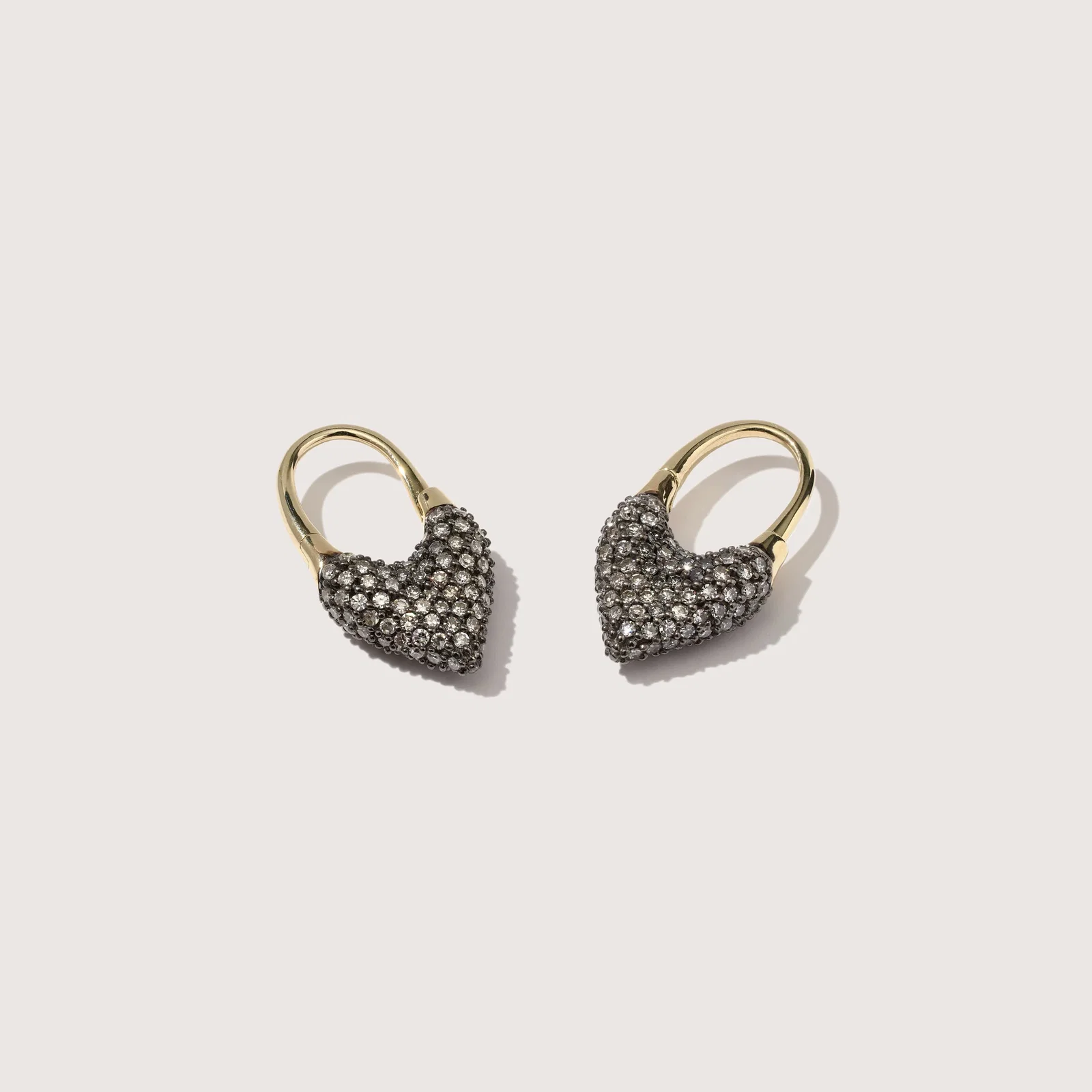 Image of Midnight Diamond Roscida Heart Earrings
