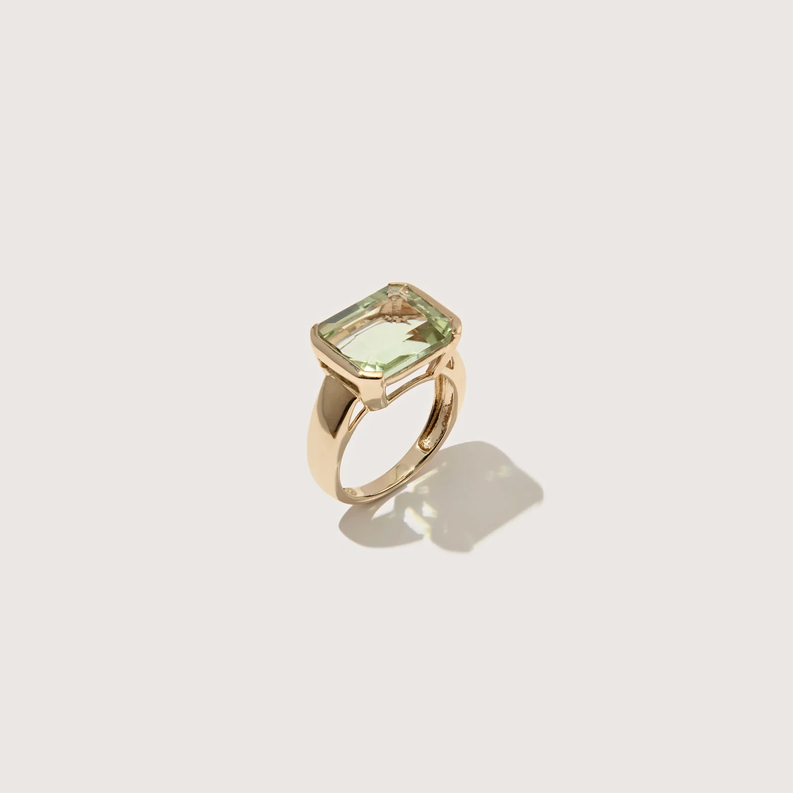 Image of 14kt Mint Quartz Domino Ring