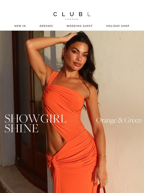 Club L London: Showgirl shine: Orange & Green | Milled