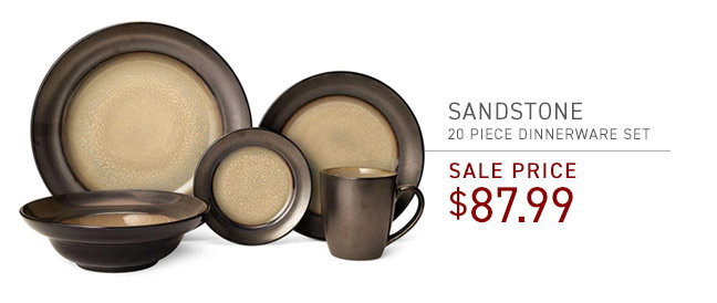 Sandstone 20 Piece Dinnerware Set • Sale Price $87.99