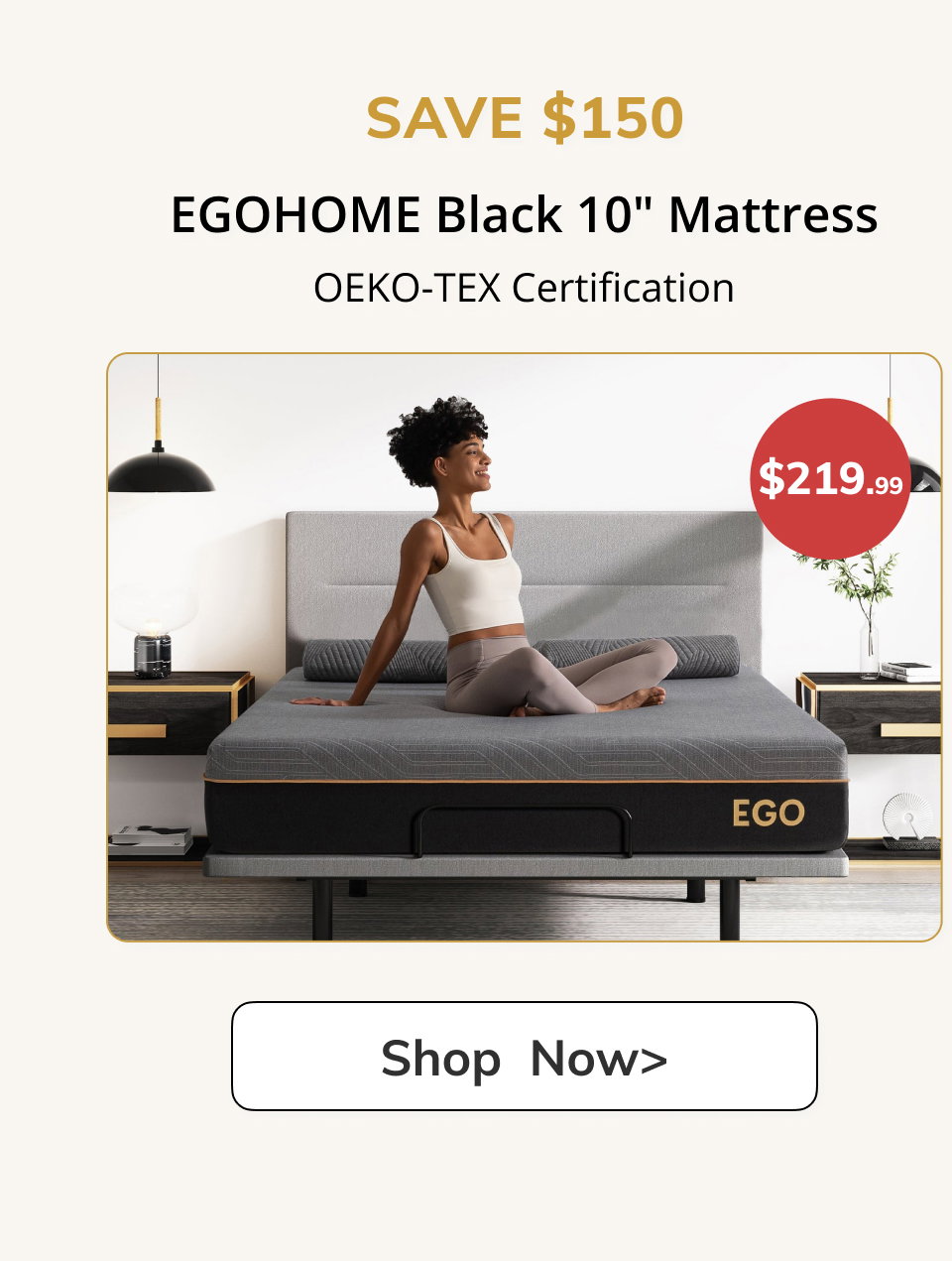 SAVE $150 EGOHOME Black 10 Mattress ОЕКО-ТЕХ Сertification