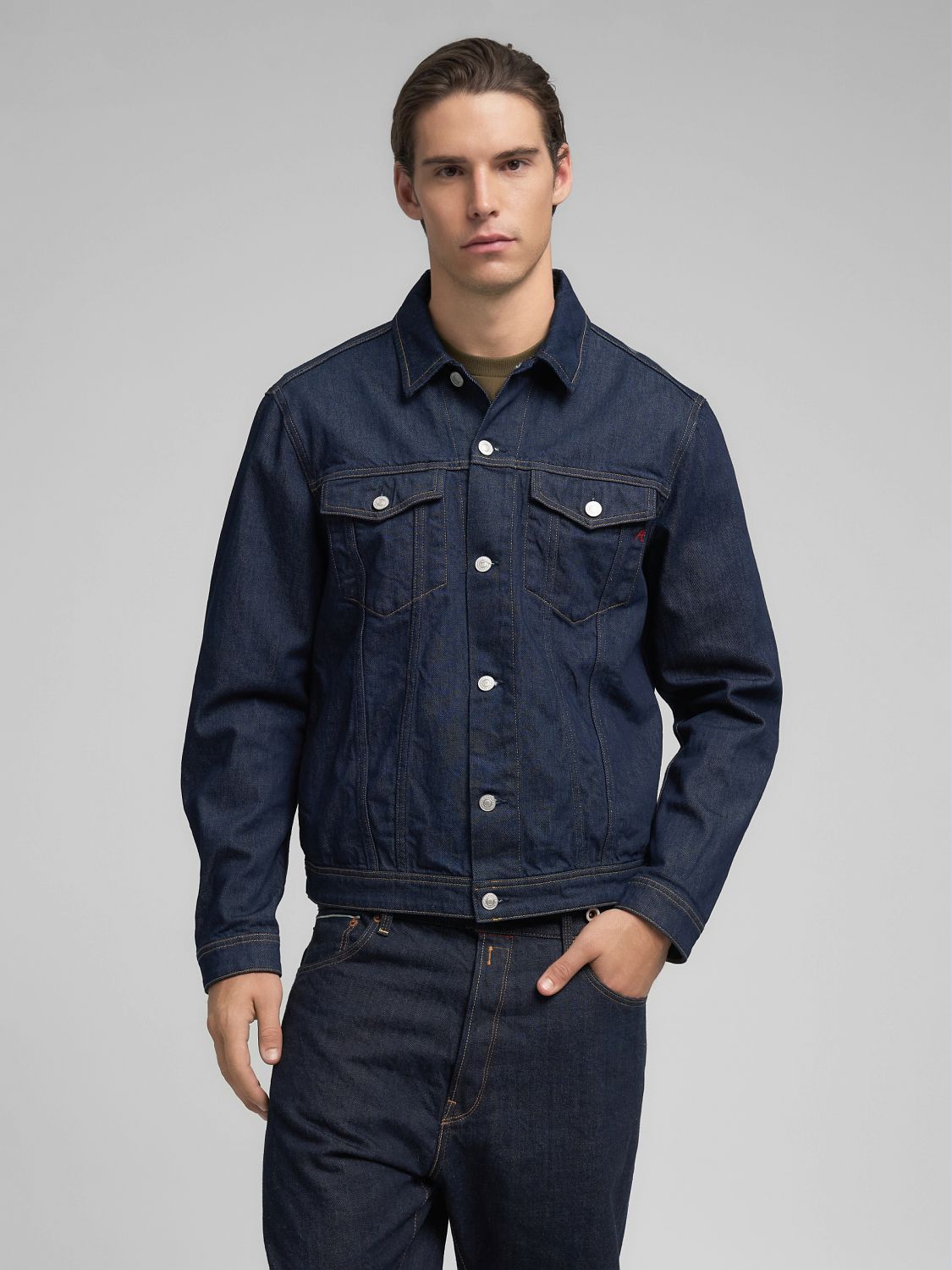 M INDIGO DENIM JACKET 