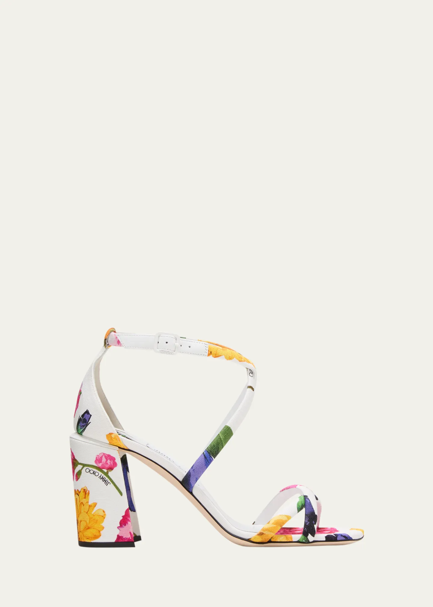 Rheea Floral Crisscross Block-Heel Sandals