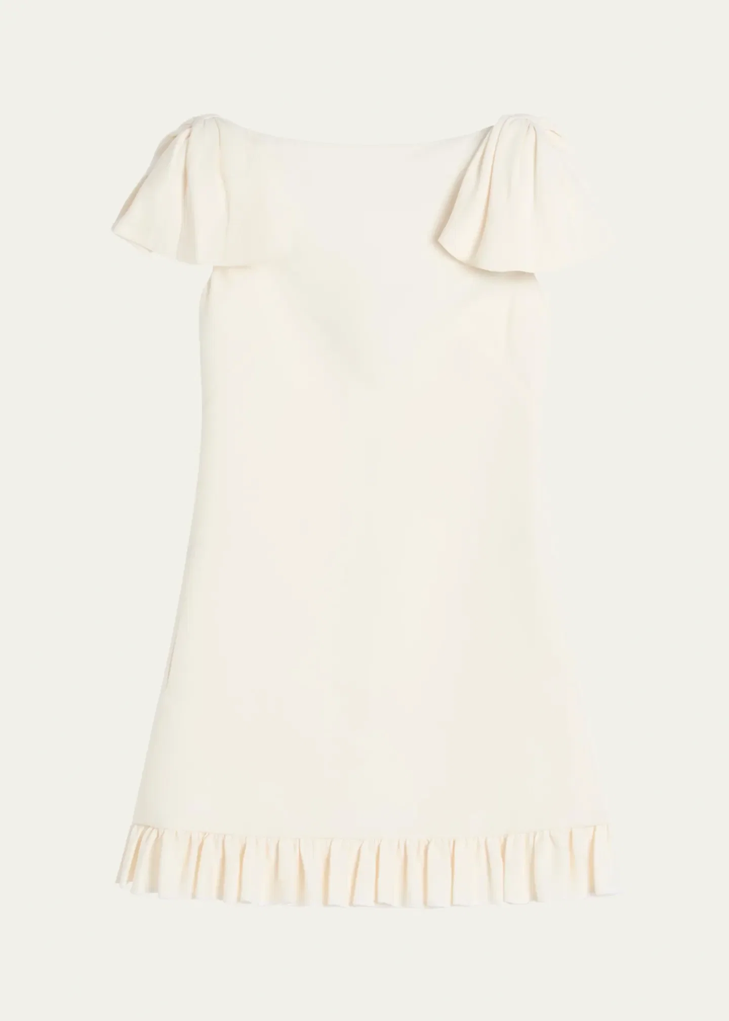 Ruffle Sleeve Wool Mini Dress