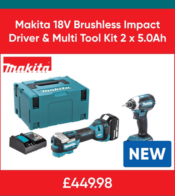 Makita DLX2561TJ 18V Brushless Impact Driver & Multi Tool Kit 2 x 5.0Ah