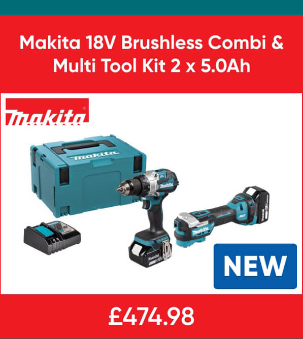 Makita DLX2562TJ 18V Brushless Combi & Multi Tool Kit 2 x 5.0Ah