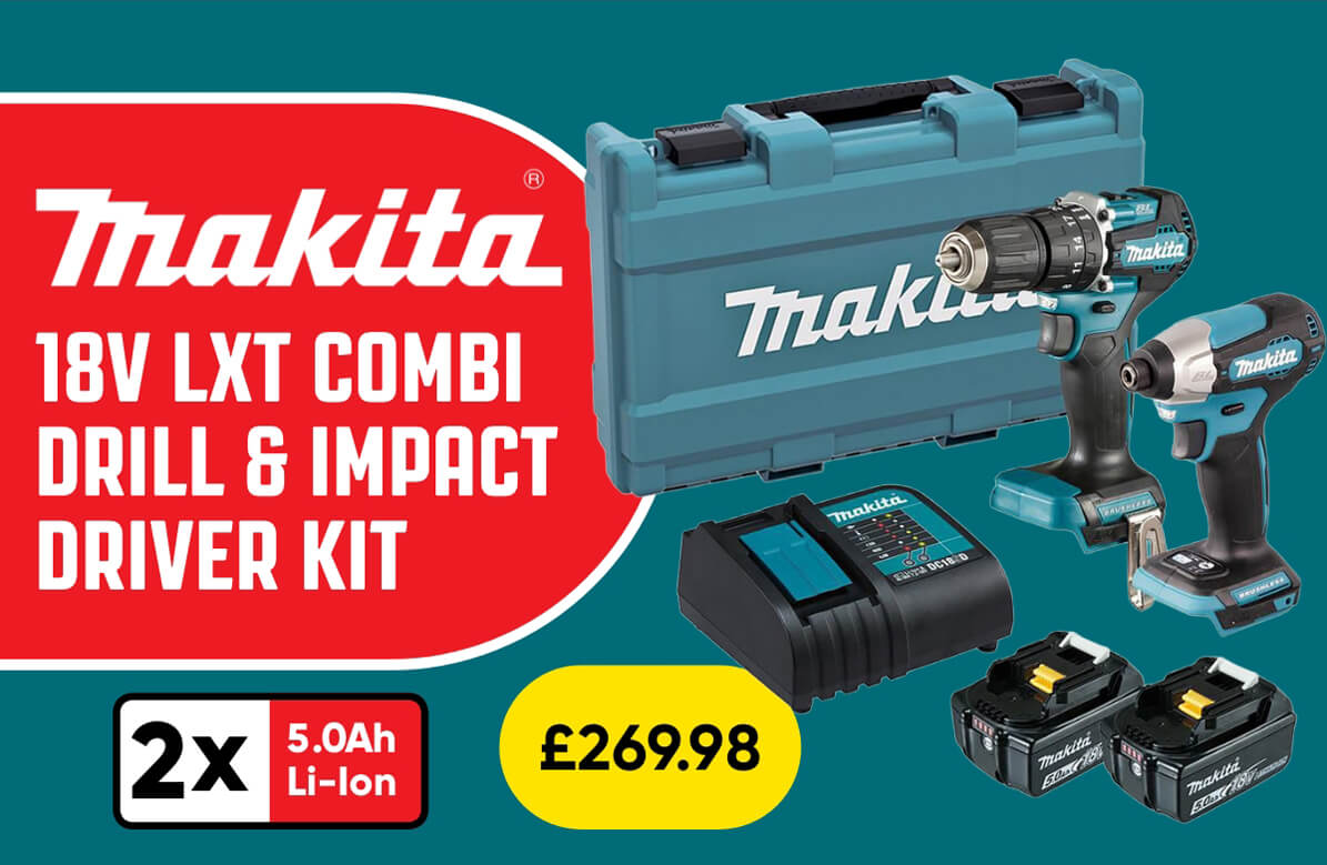 Makita DLX2414ST 18V LXT Combi Drill & Impact Driver Kit 2 x 5.0Ah