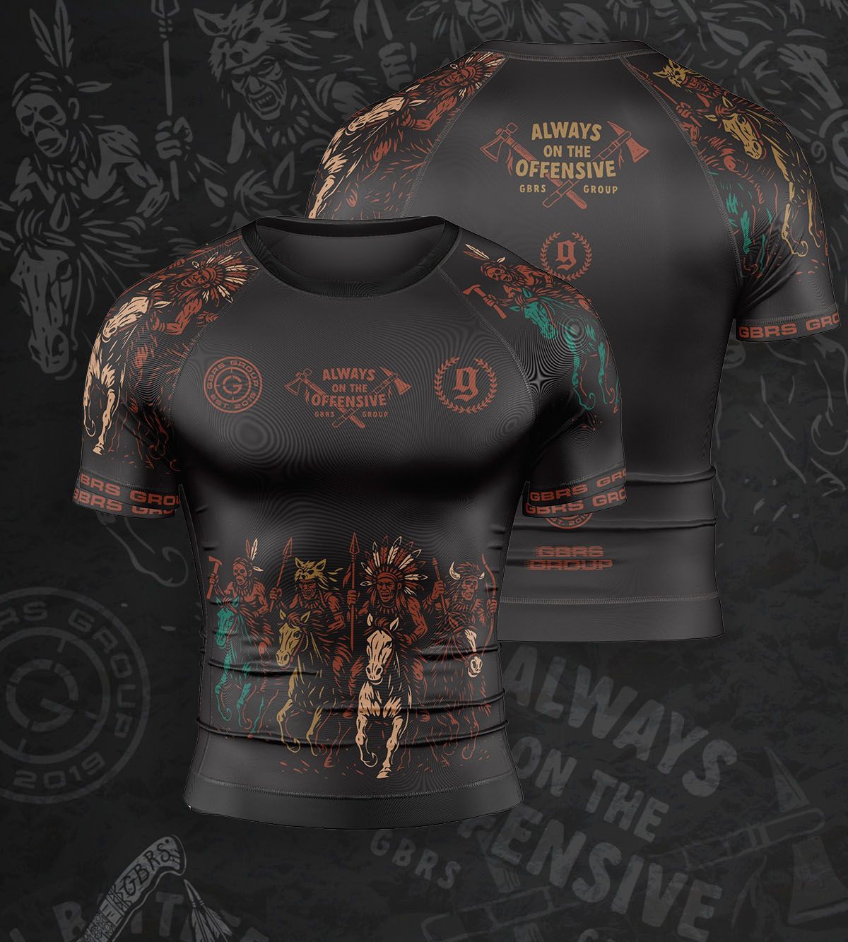 GBRS Group Tribe Short Sleeve Rash Guard