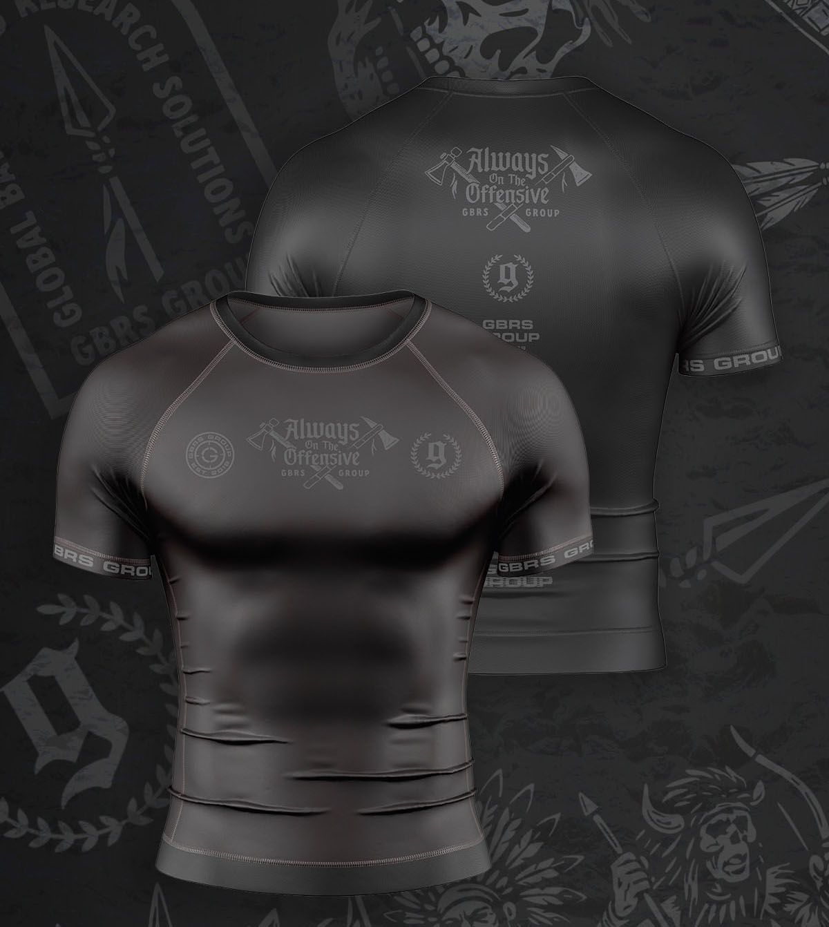 GBRS Group Axes Short Sleeve Rash Guard
