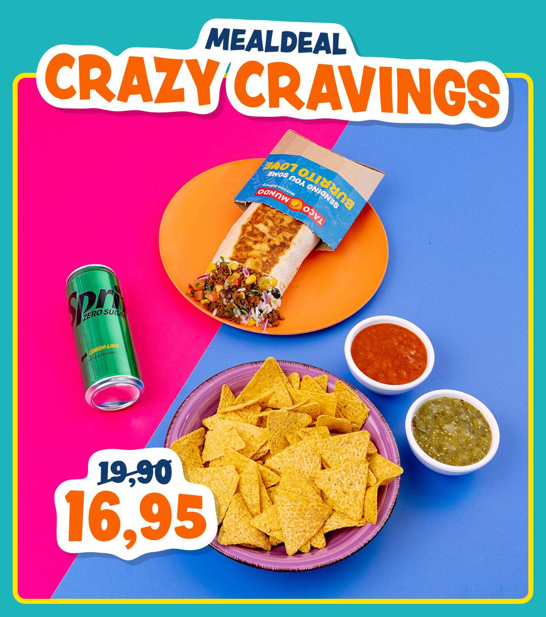 Krijg een Burrito met een side en een drankje voor €16,95