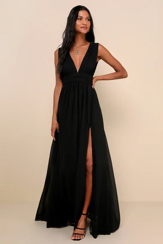 Image of Heavenly Hues Black Maxi Dress
