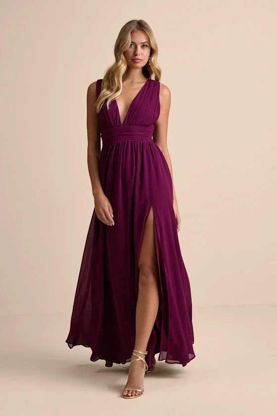 Image of Heavenly Hues Plum Maxi Dress