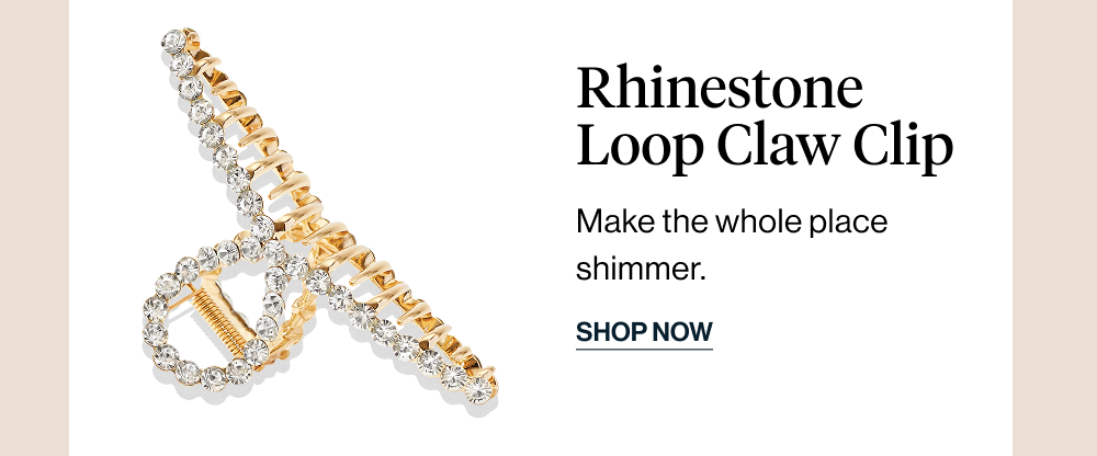 Gold Metal Rhinestone Loop Claw Clip