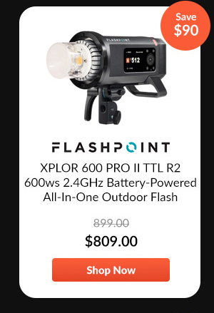 Flashpoint XPLOR 600 PRO II TTL R2 600ws 2.4GHz Battery-Powered All-In-One Outdoor Flash