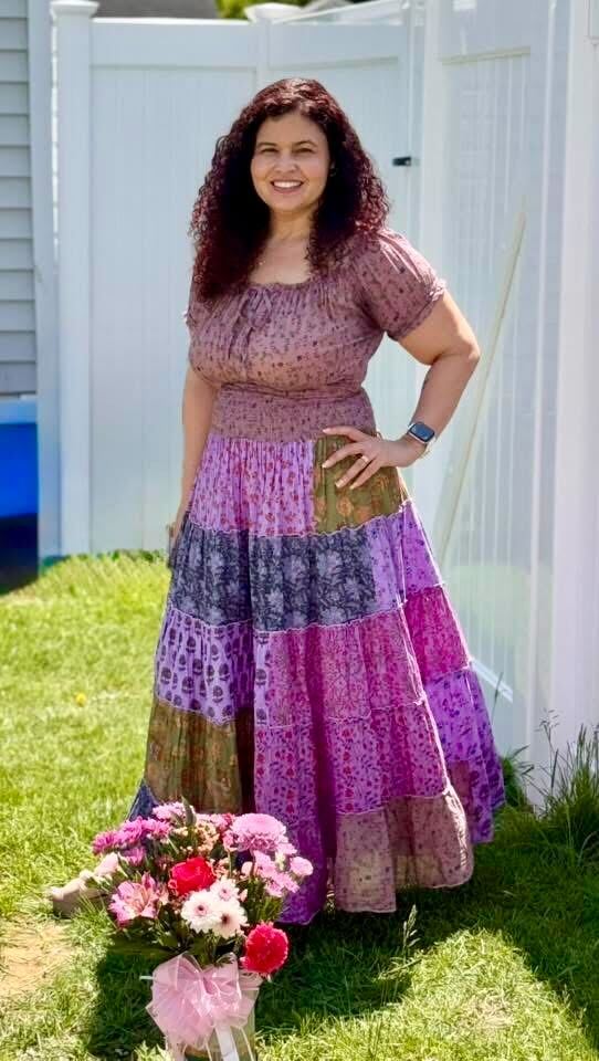 Image of Boho Chic Goddess Vibes: Patchwork Maxi Dress