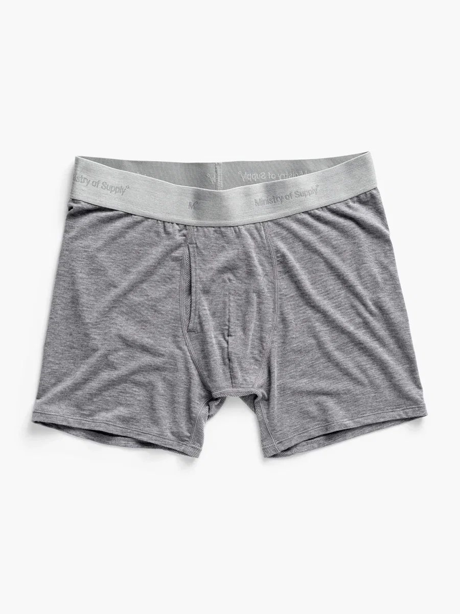 Image of Men's Composite Merino Boxer Brief - Medium Grey Heather