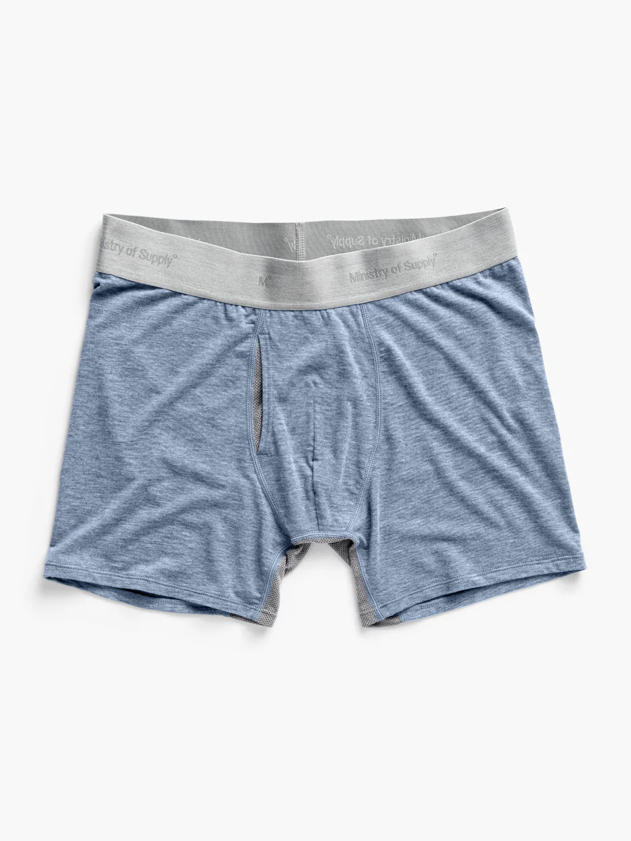 Image of Men's Composite Merino Boxer Brief - Light Blue Heather