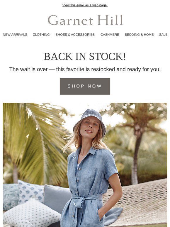 Garnet Hill: SAVE up to 30% on all Garnet Hill linen clothing for summer |  Milled