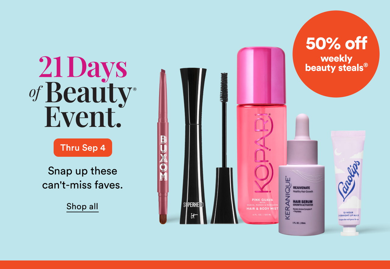 21 Days of Beauty | 50% off Weekly Beauty Steals