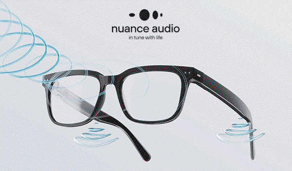 Foto einer einzelnen Nuance Audio Brille, dann von zwei