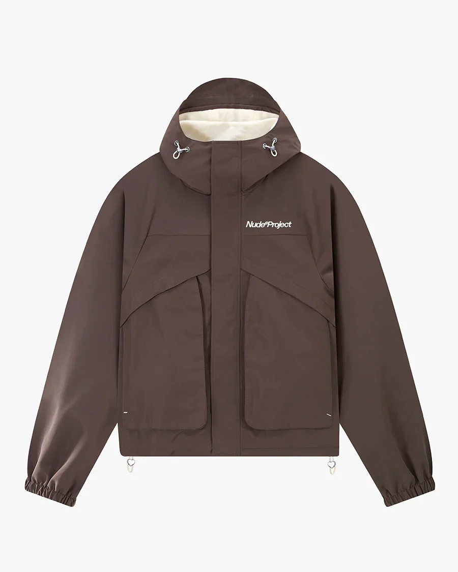 Image of Milestones Windbreaker Jacket Brown