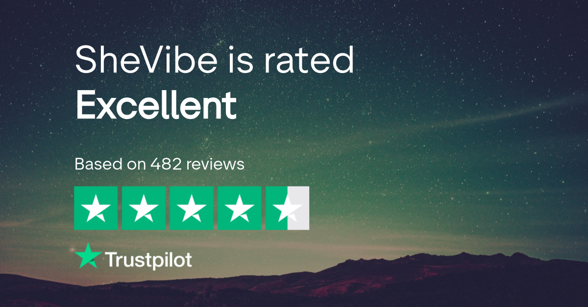 SheVibe is rated Excellent by Trustpilot!